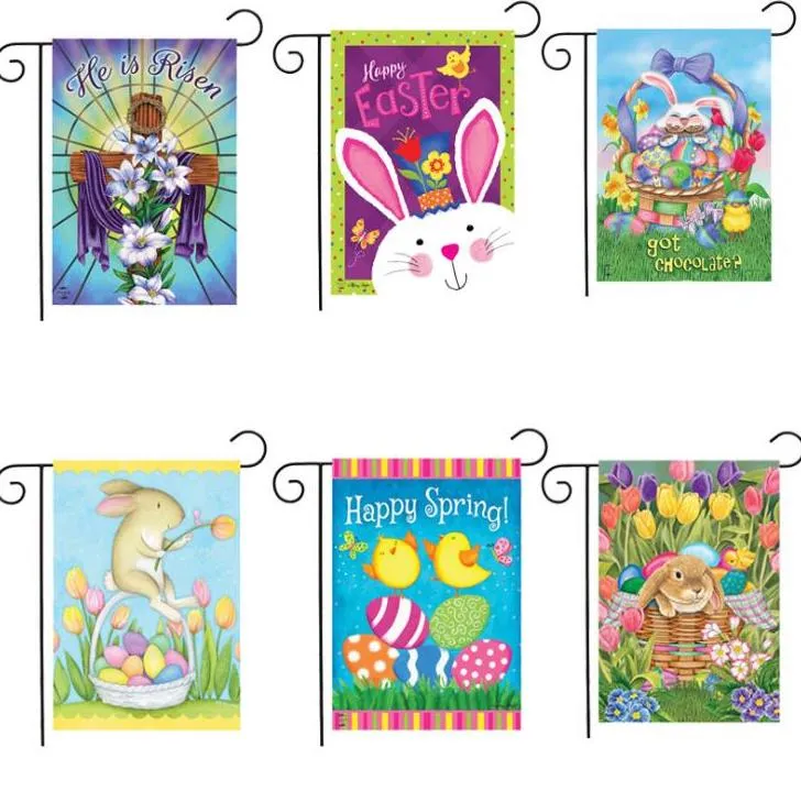 Easter Garden Flag Festivals Holidays Seasons Decorations Accessiories Party Cartoon Printing Banner Outdoor Yard Flags SN433