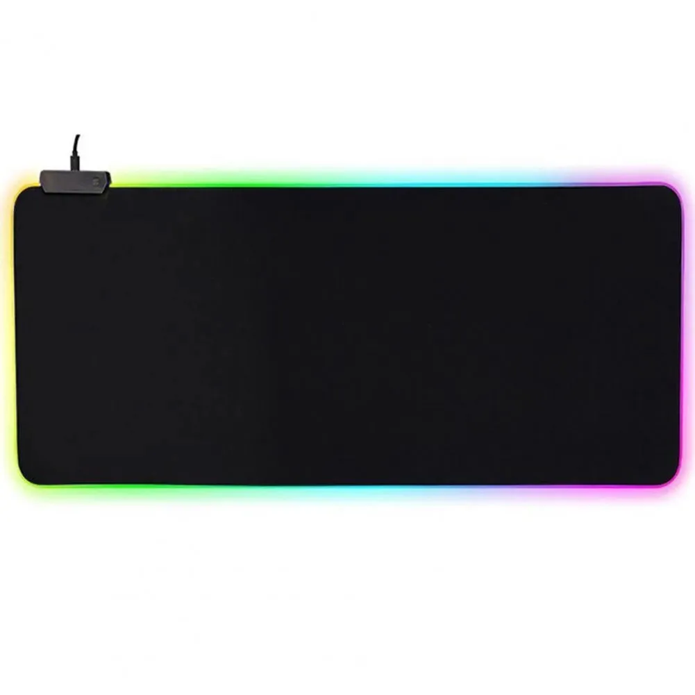 LED RGB Mjuk spelbelysning Musdyna Skyddande Anti-Scid Breatbar Light 7-Color Mouse Mat Table