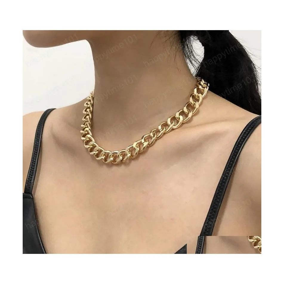 Łańcuchy gruby łańcuch naszyjnik dla kobiet vintage choker mody biżuteria hurtowa kropla naszyjniki wisiorki dh9mm
