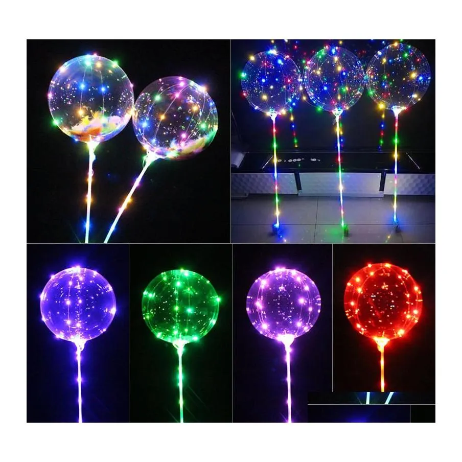 Led Strings Luminous Bobo Balloons Led Lights 20 Inch 70Cm Pole 30Leds String Light For Wedding Party Festival Decorations Drop Deli Oth4P