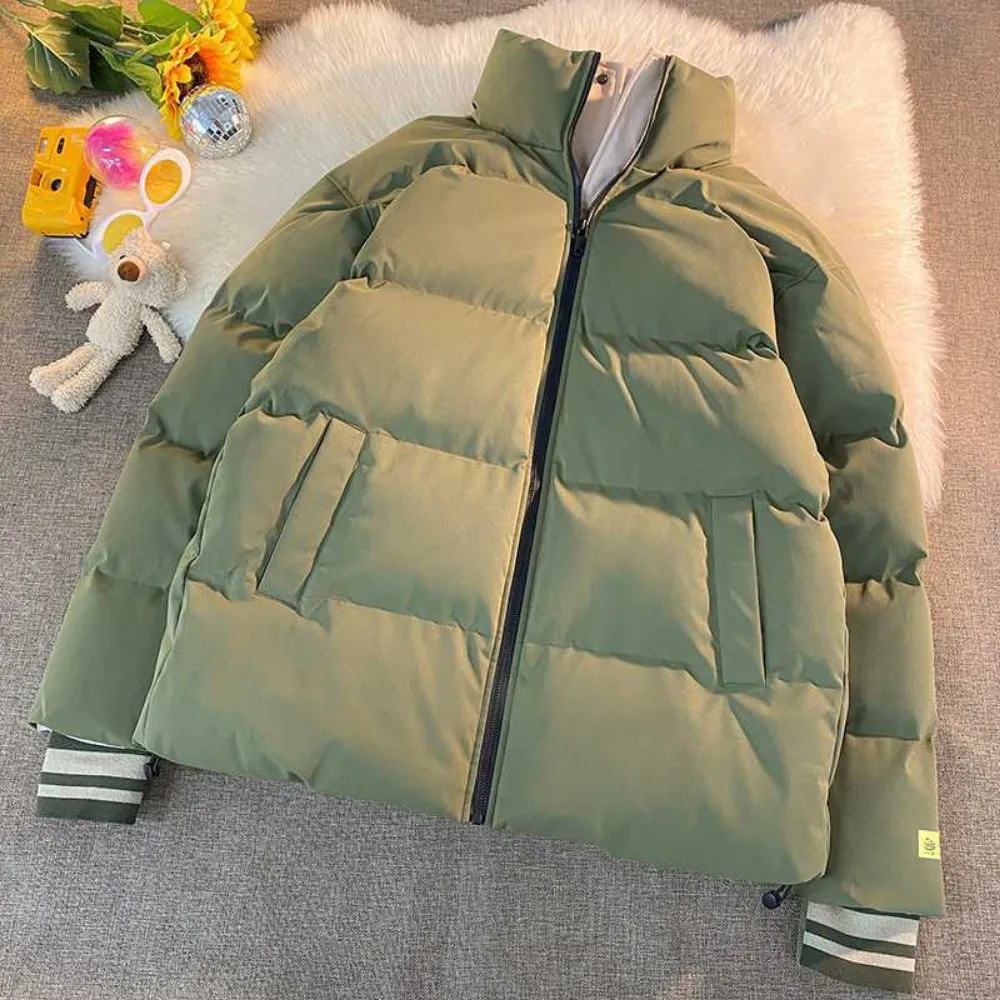 Men s Abinando os casacos de jacket da moda coreana de parkas casacos de inverno de cor sólido colalr algodão acolchoado 221205