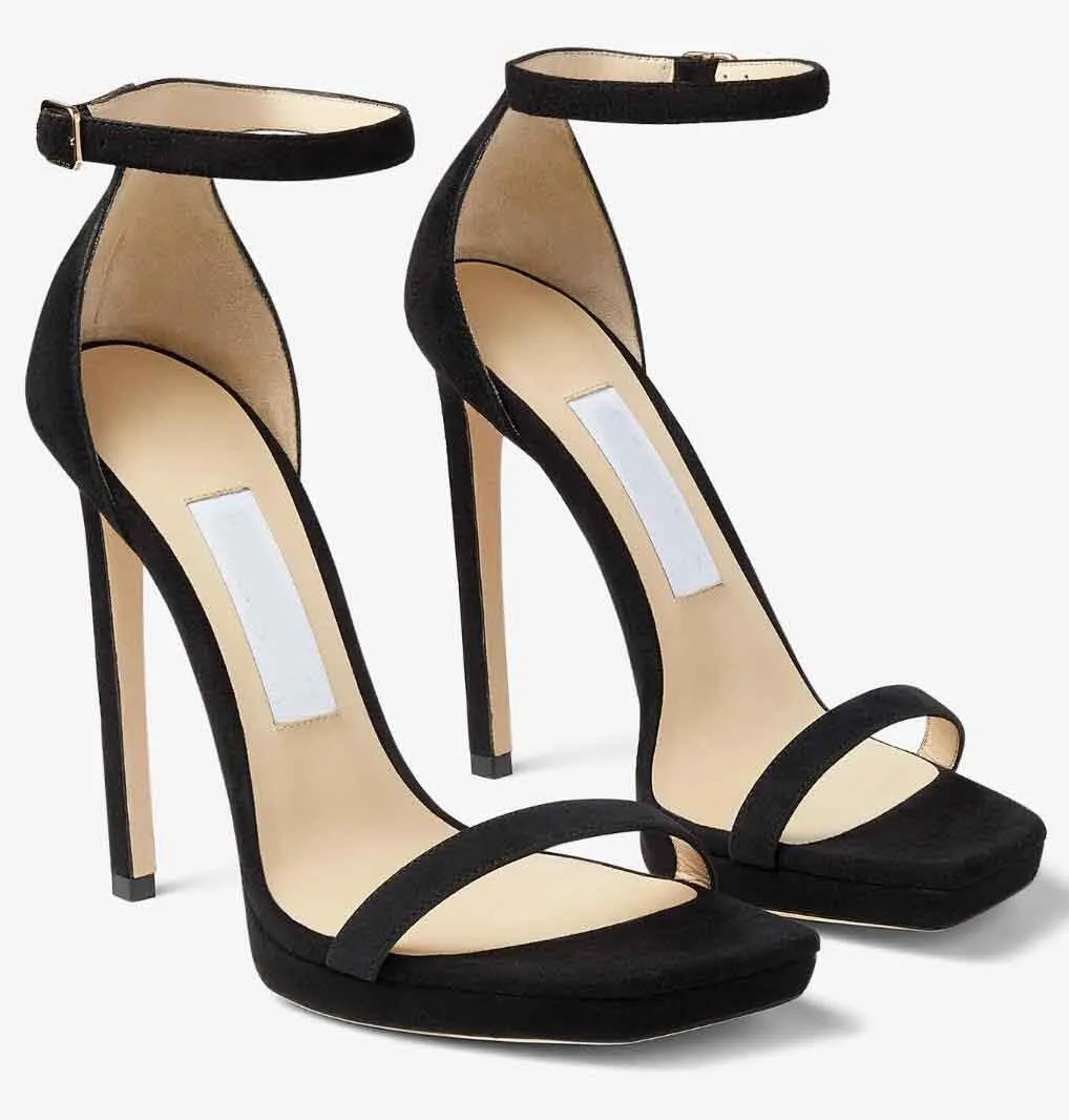 Zarif Marka Alva Sandalet Ayakkabı Kadın Strappy Pompalar Yüksek Stiletto Topuk Abiye Bayan Gladyatör Sandalias EU35-43