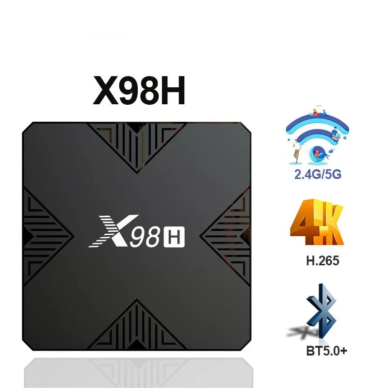 Smart TV BOX X98H Android 12 Allwinner H618 BT5.0 Wifi 2,4G 5G 4K Media Player Set Top Box