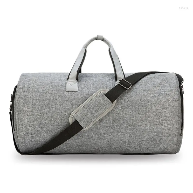 Borsone Borsa da viaggio porta abiti con tracolla Borsa da viaggio appesa Valigia Abbigliamento da lavoro Tasche multiple Grigio Handbay