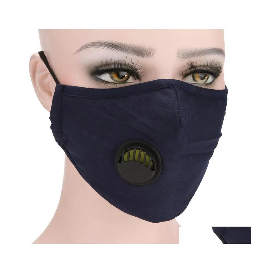 Designer Masks Fashion Unisex Cotton Face Masks With Breath Vae Pm2.5 Mouth Mask Antidust Reusable Fabric 1707 T2 Drop Delivery Home Dhtnz