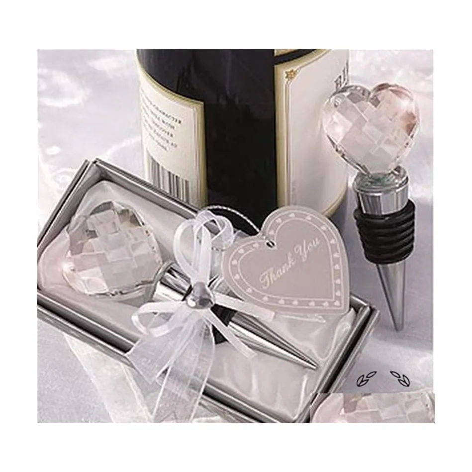 Favor de fiesta Tapón de vino de cristal creativo Tema de viaje Favores de boda para invitados Tapones de botella Pequeño regalo Diseño romántico 8 5Sf Zz Dh2Bz