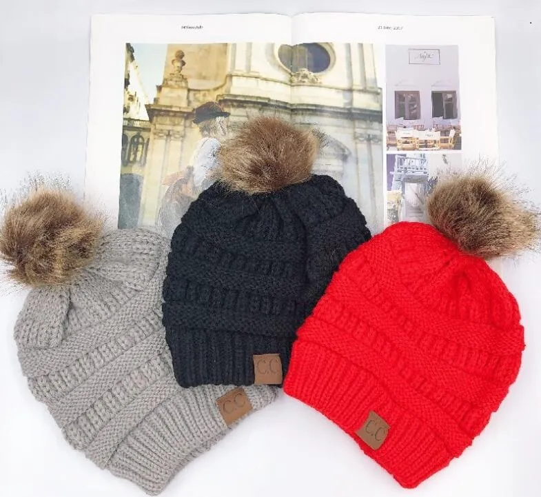 10 ontwerpen feest gunst cc volwassen winter warme hoed vrouwen zachte stretch kabel gebreide pom beanie girl ski kerstmis