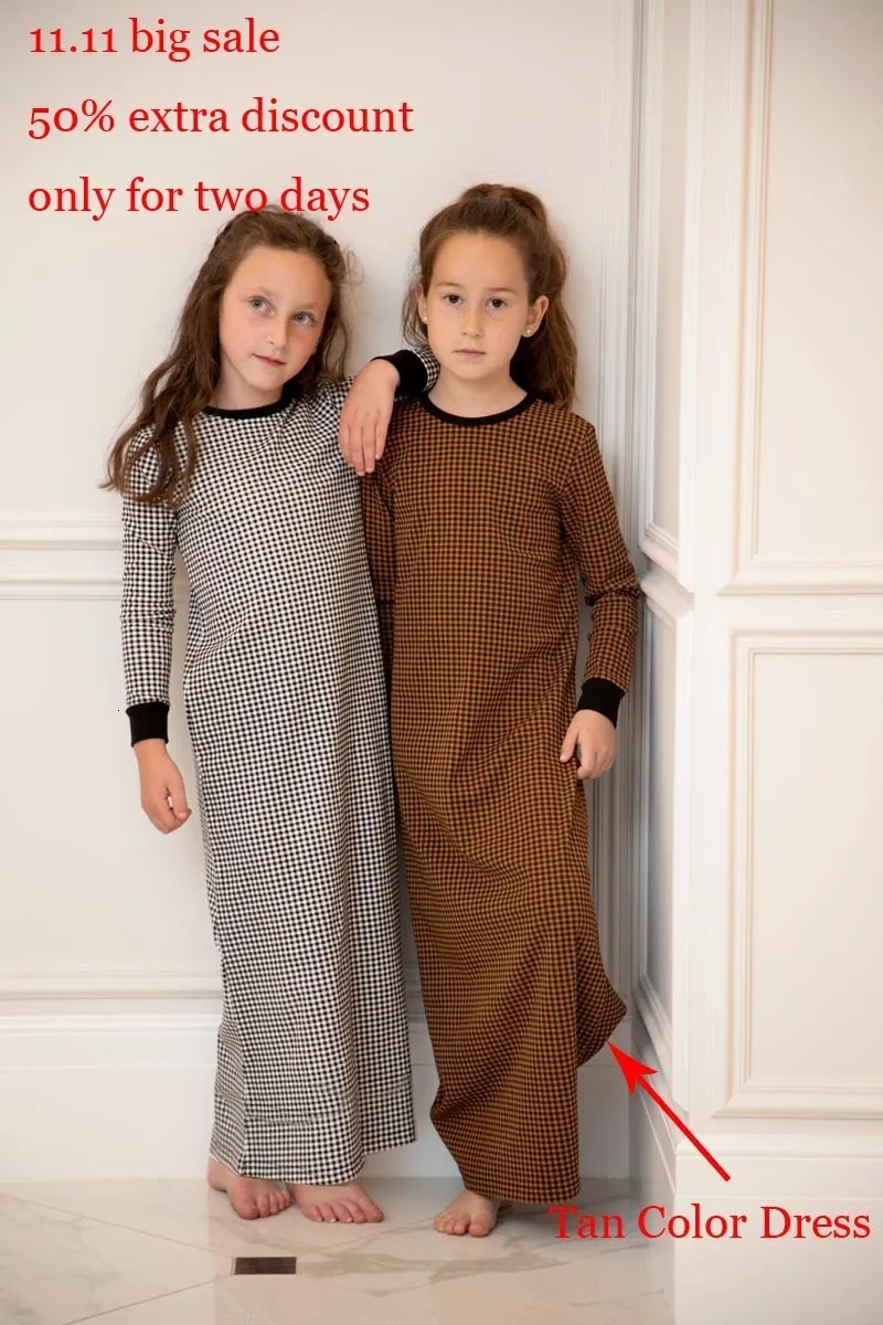 Famille correspondant tenues automne hiver enfants vichy robe pyjamas barboteuse 221203