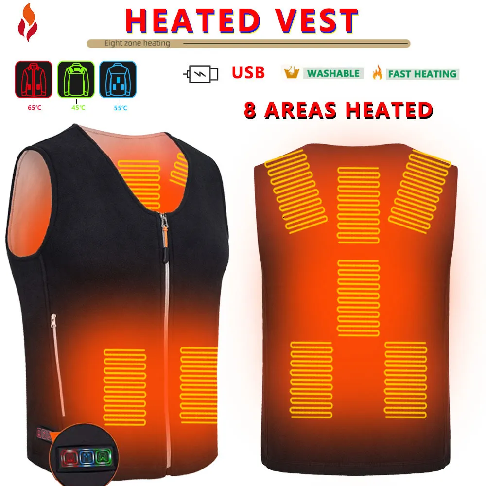 Tactical Vests Winter Warm Men's Heated USB Electric heated Jacket Outdoor Fishing trekking work for menwomen Heating 221203