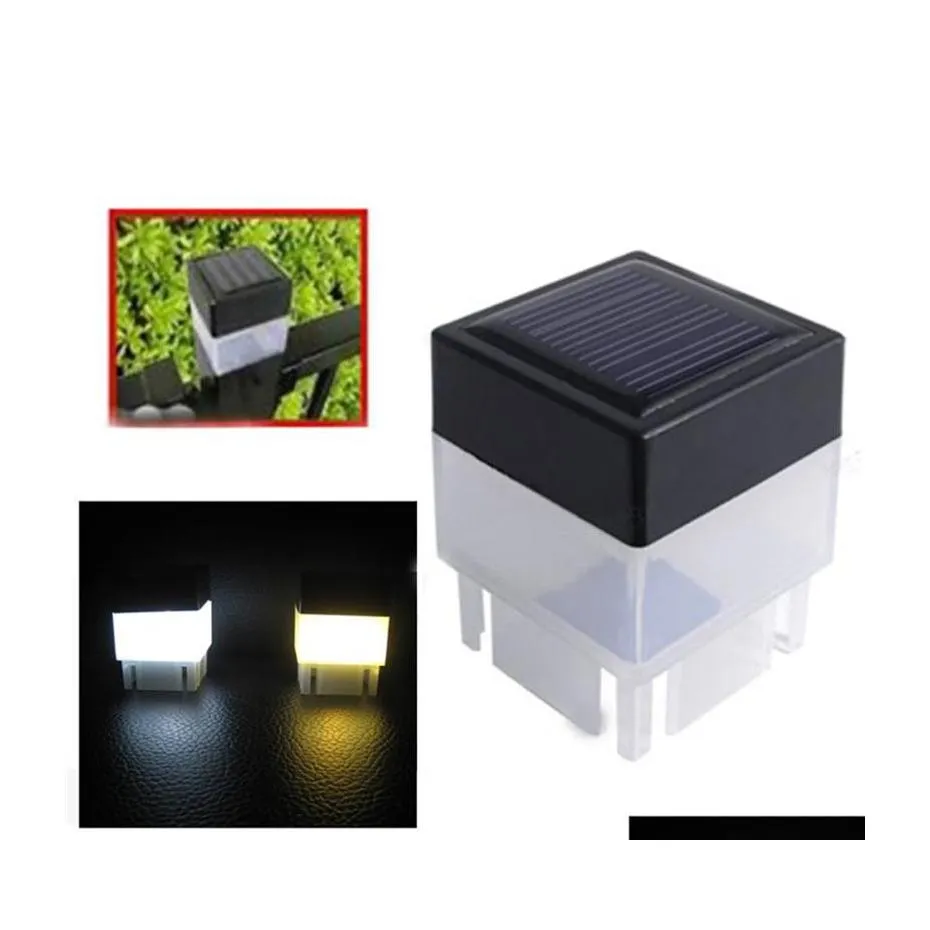 Luzes de jardim solar 2x2 LED POST SOLAR CAP LUZ LUZ ABRIGENTE DE CERMA DE CERDADE DE CERMA DE PILAR