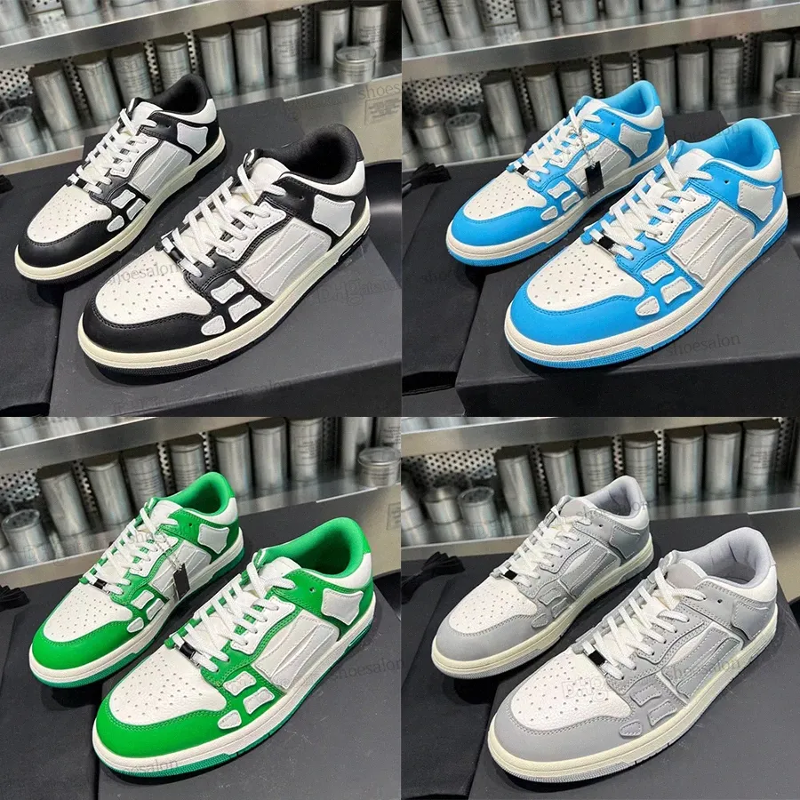 SKEL-TOP HI Sneakers 2023 Luxury Casual Shoes Designer Men Spring Shoes Leather Bones Applique Upper EVA Footbed low-top High-top Sport Shoe