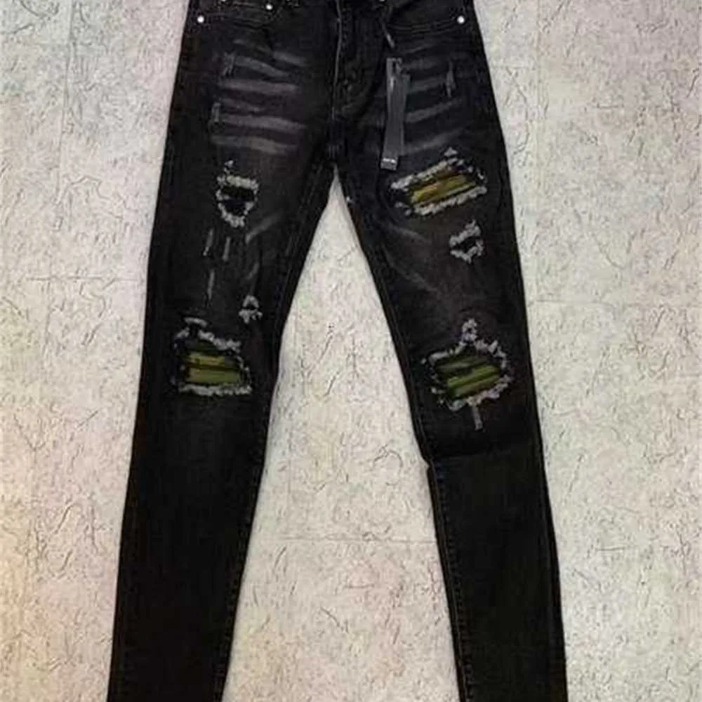 Erkekler Kot 2021 Erkek Tasarımcı Sıkıntılı Yırtık Biker İnce Fit Motosiklet Denim Erkekler için En Kaliteli Moda Jean Mans Pantolon Hommes Real2cf0