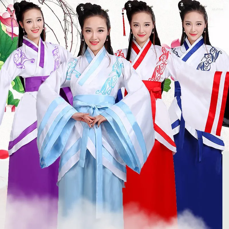 Stage Wear Danse folklorique chinoise traditionnelle pour femme Costumes Femme Princesse Chaise Robes Costume ancien Hanfu Robe Tang Costume DWY1141