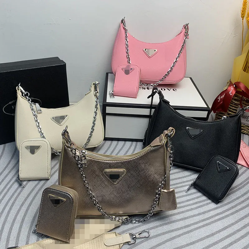 Luxury äkta läderdesigner väska axel crossbody väskor kedje bälte väska halv måne hobo kvinnor svart på total handväska och handväskor kvinnors totes handväska tygväska