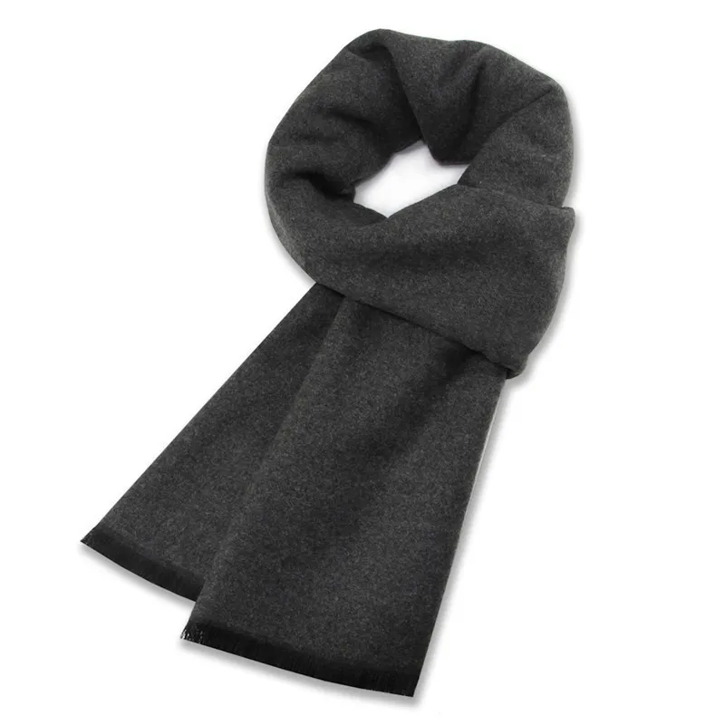 Schals Mode Männer Soild Farbe Kaschmir Schal Winter Verdicken Warme Pashmina Schal Mann Schwarz Grau Casual Schals Quaste Foulard Bufanda 221205