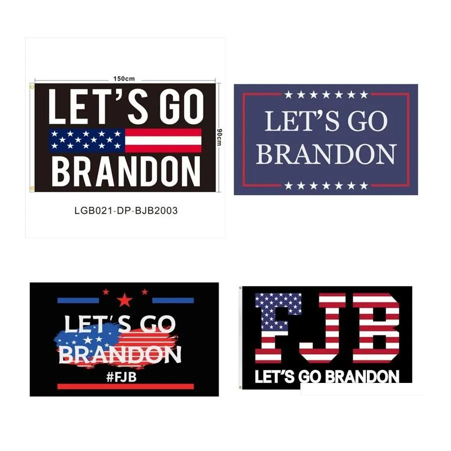 Bandeiras de banner 2024 Lets Go Brandon Trump Bandeira eleitoral de dupla face 150x90cm 5204 Q2 Drop Delivery Home Garden Festive P DH2SH