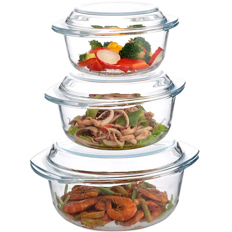 Bowls Tempered Glass with Lid Heat resistant Soup Instant Noodle Microwave Oven Suitable for One Dual use Salad 221203