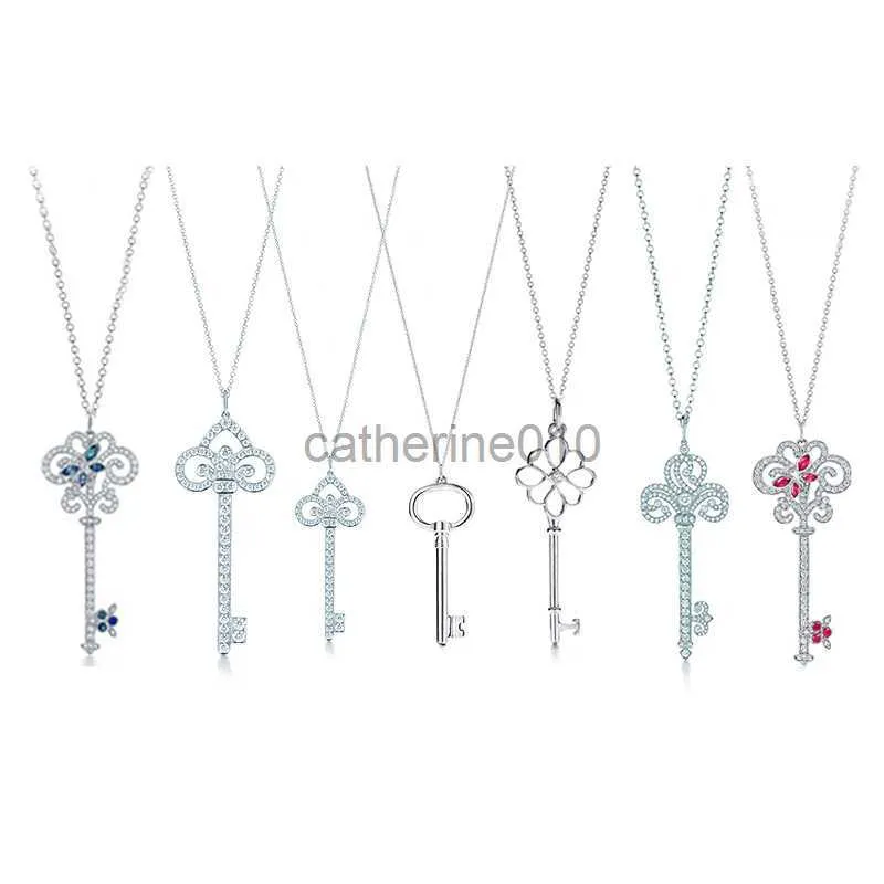 Hanger kettingen tif hoge kwaliteit 925 sterling zilveren sleutel ketting verschillende sieraden originele ontwerpstijlen voortreffelijk vakmanschap met doos