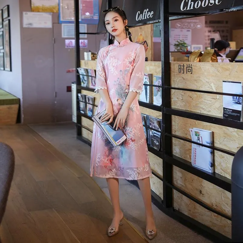 Vêtements ethniques 2022 Robe chinoise moderne pour filles Cheongsam A-Line Femmes Qipao Traditionnel amélioré