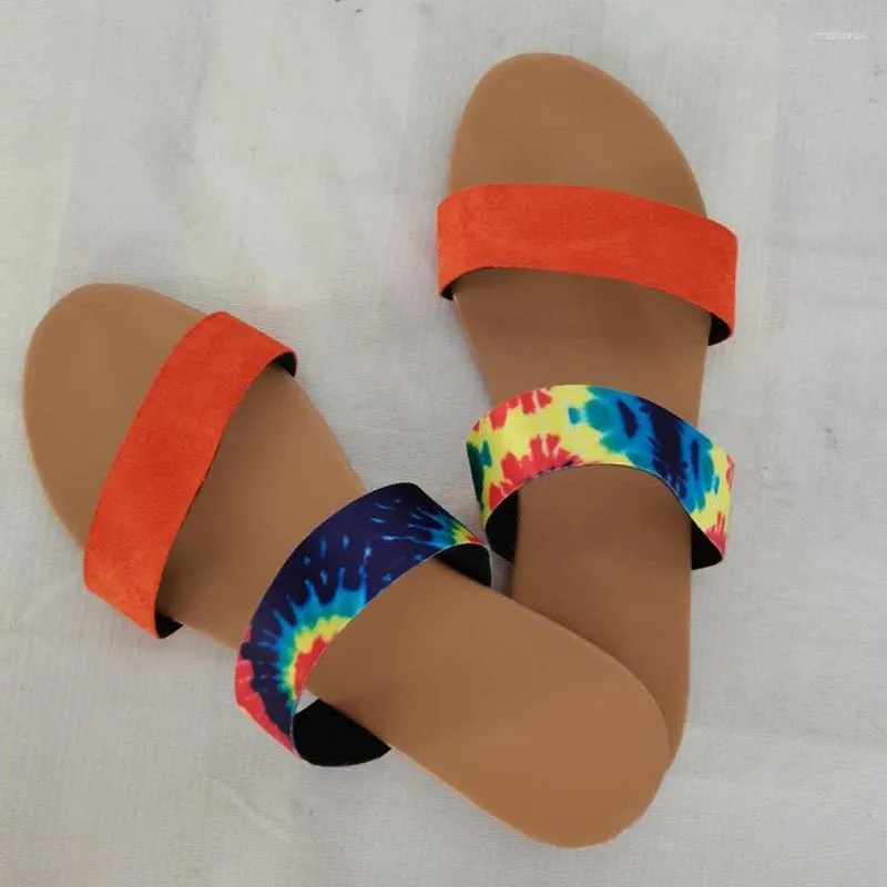 Tofflor FAD 2022 Sommarkvinnor Flip Flops Kvinnliga glider strandskor kvinna öppen tå lägenheter sandaler chaussures femme