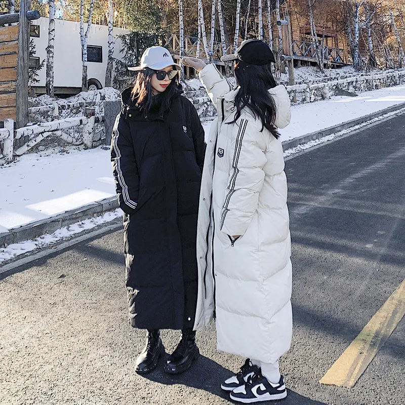 Women s Down Parkas XLong Ankle Length Coat Women Winter Thicken Super Warm Hoodie Windbreaker Overcoat Snowwear Loose Hooded Cloak 221205