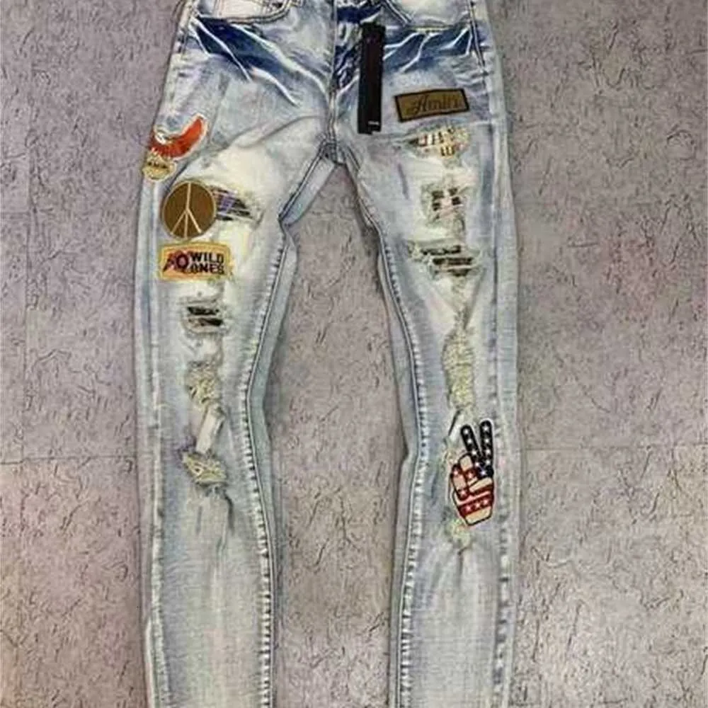 Jeans masculinos 2024 homens moda jeans designer angustiado rasgado motociclista slim fit motocicleta denim para homens de alta qualidade moda jean mans calças despeje homms real