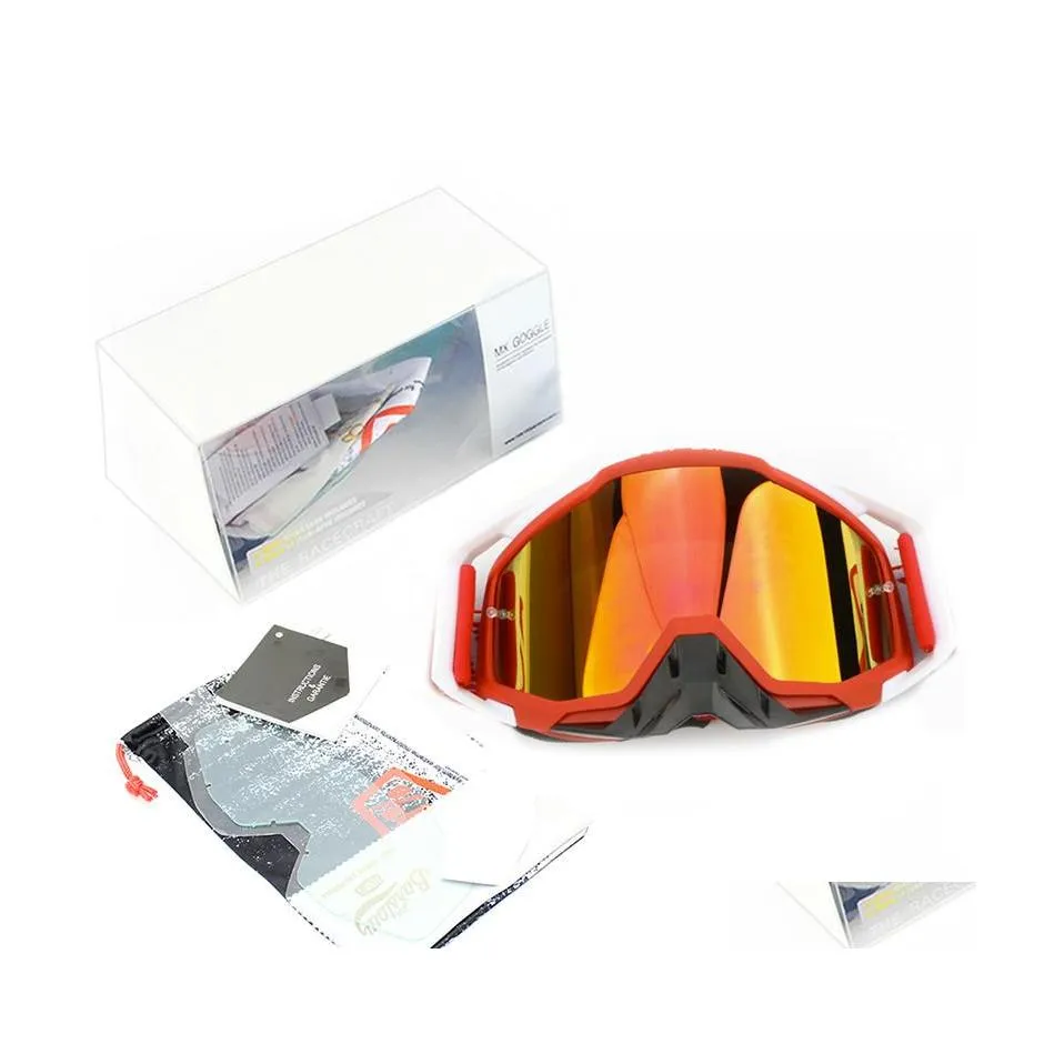 ￓculos de sol de motocicleta ￓculos de motocross GAFAS Capacete de motocicleta Glass de ciclismo ATV Bike Sunglasses Seguran￧a com embalagem Red D Dhdkh