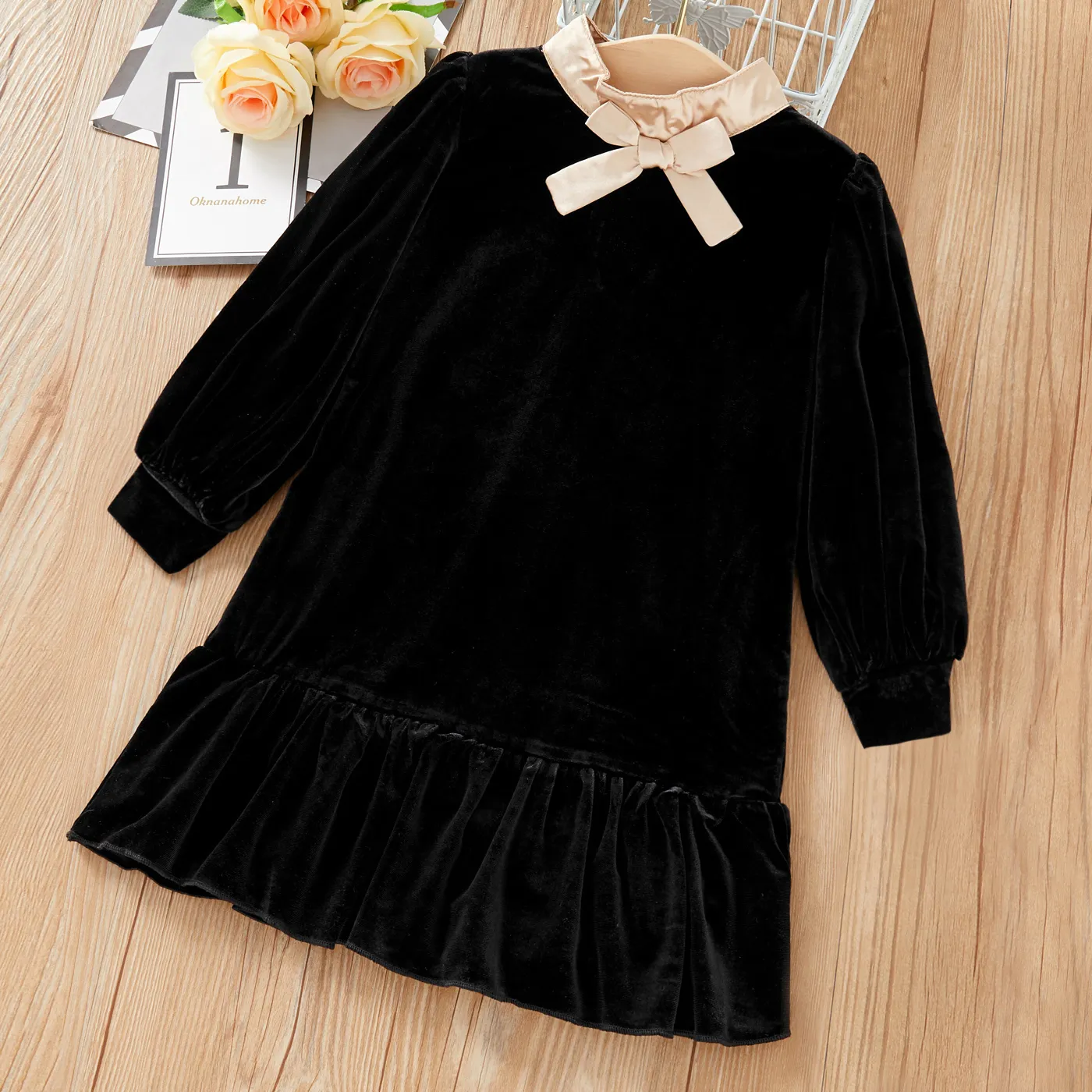 Girl's Dresses Wholesale Autumn and Winter Infant Kids Girls Solid Velvet Comfortable Girls' Long Sleeve Dress 221203