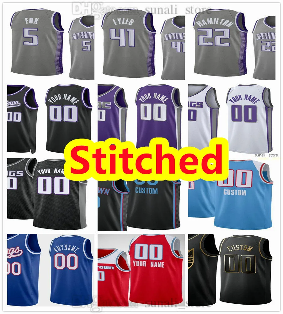 Stitched Basketball Jerseys DeAaron 5 Fox Domantas 10 Sabonis Kevin 9