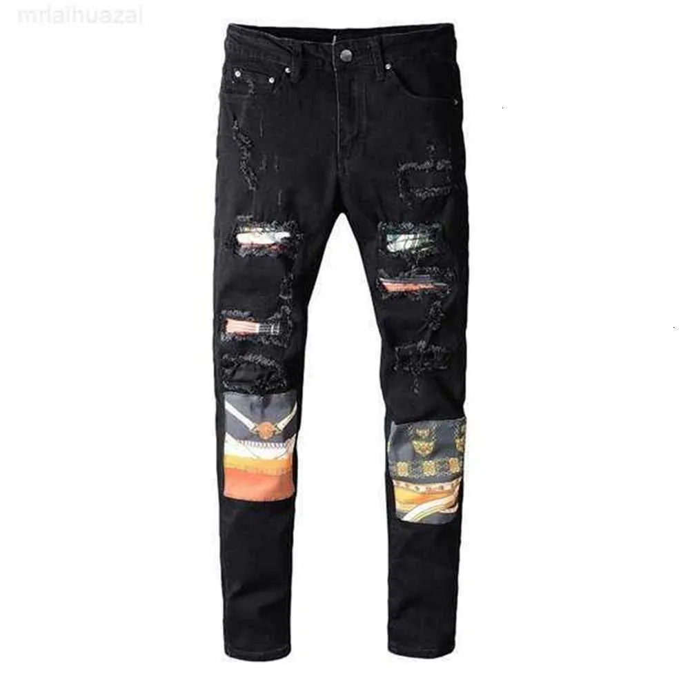 Męskie dżinsy 20ss męskie projektant w trudnej sytuacji Rower Rower Slim Fit Motorcycle Denim dla Mężczyzny Najwyższa jakość mody dżins Pants pour hommes #649uke4