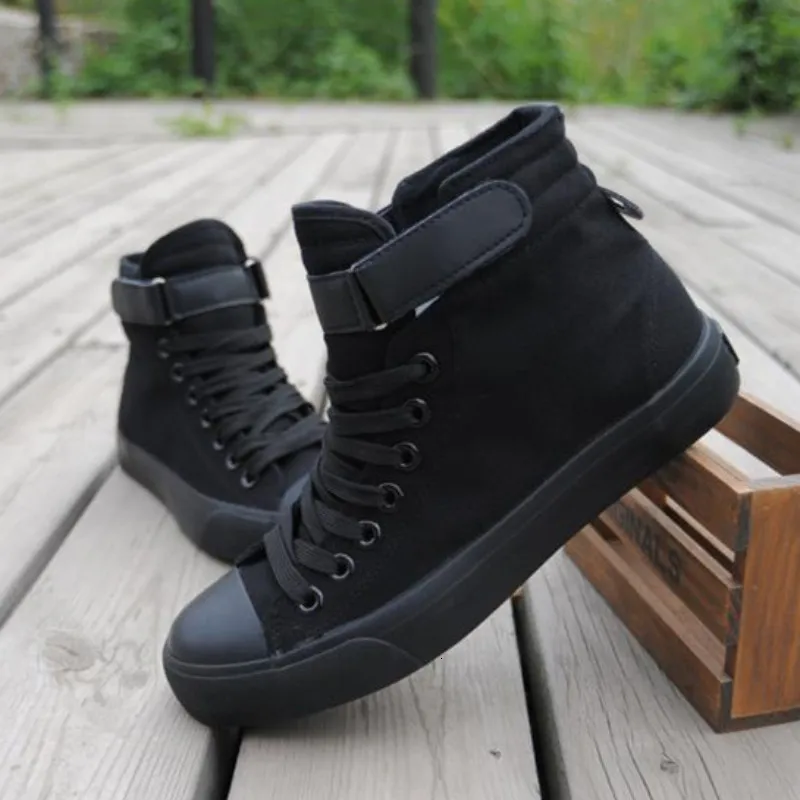 Dress Shoes High Top Canvas Men Fashion Sneakers Black Designer for Lace-up Hook Loop Casual Male Tenis Masculino 221203