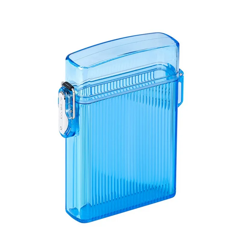 Colorful Transparent Plastic Cigarette Case Dry Herb Tobacco Holder Storage Box Portable Lanyard Sealing Waterproof Smoking Stash Container Pendant Necklace DHL