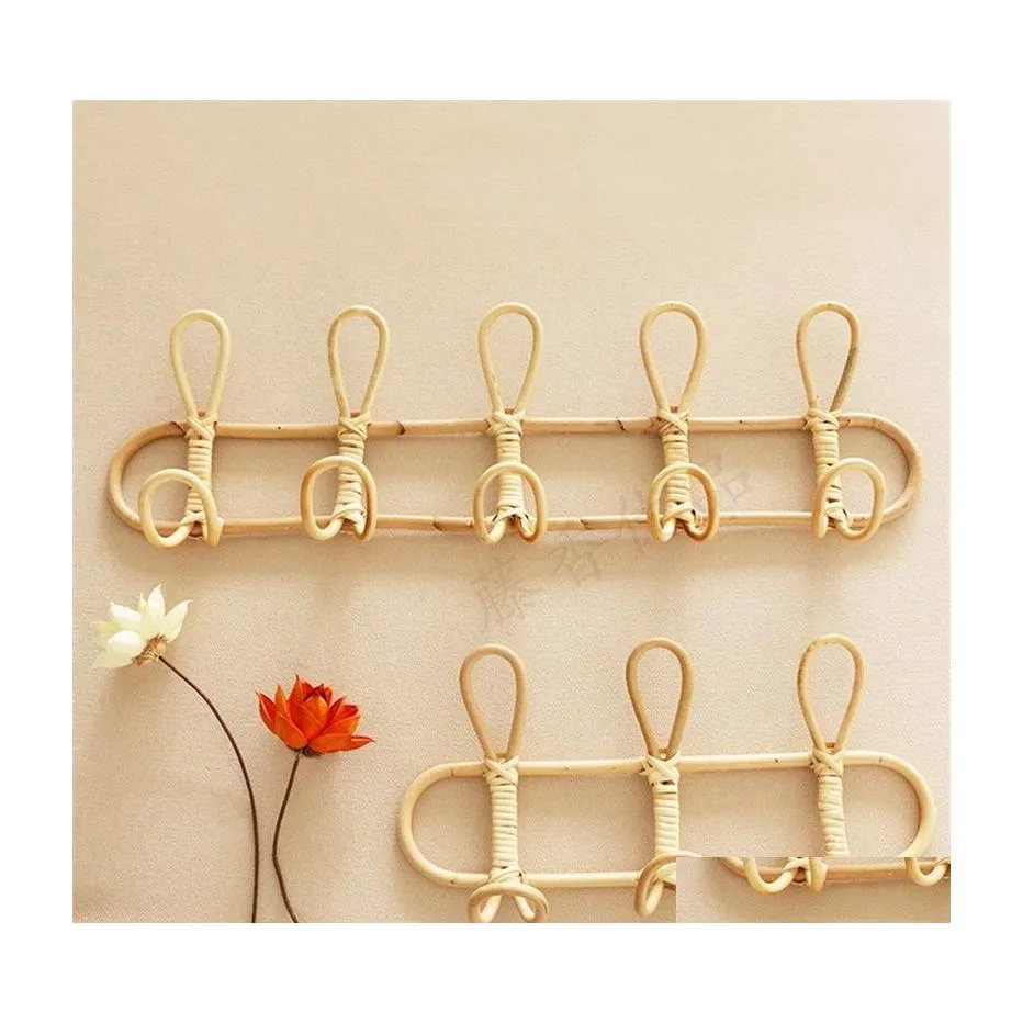 Hangers rekken hangers grote rotan muur haken kleding hangen hangende haak haak stoffen houder organisator hanger decor voor huis 202209 dhnao