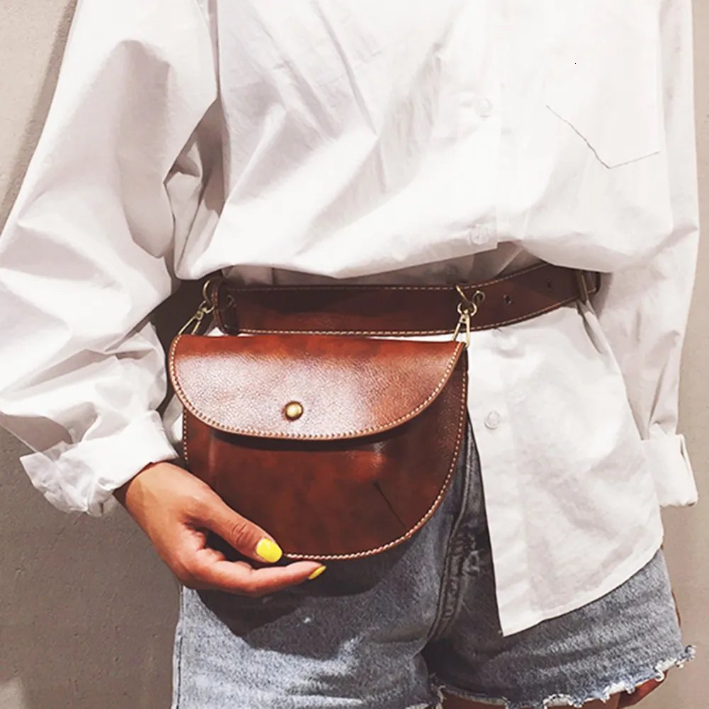 Waist Bags Fashion Leather Belt Bag Women Phone Pouch Fanny Pack Luxury Brand PU Female Heuptas Pochete 221203