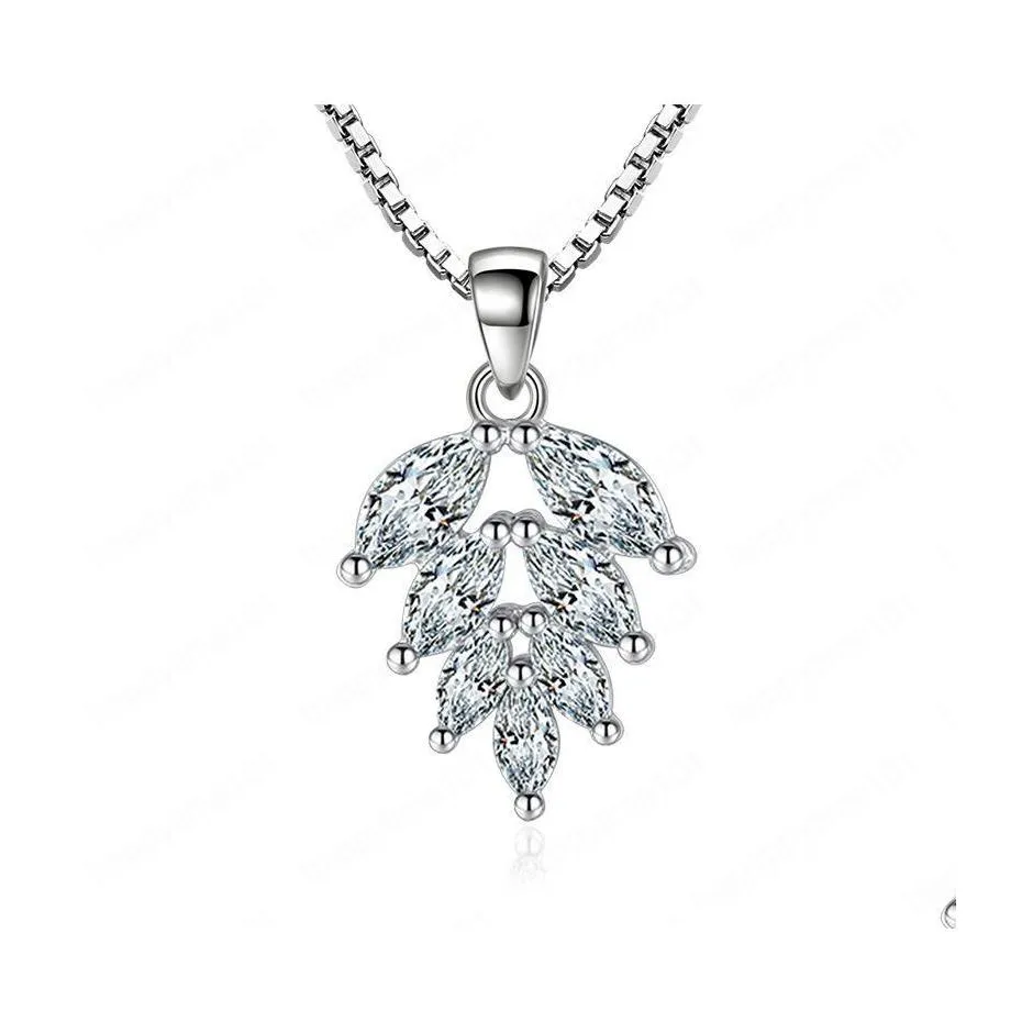 Colliers pendentifs S925 Sterling Sier pendentif collier feuille charmes colliers en gros livraison directe bijoux pendentifs Dh1Lr