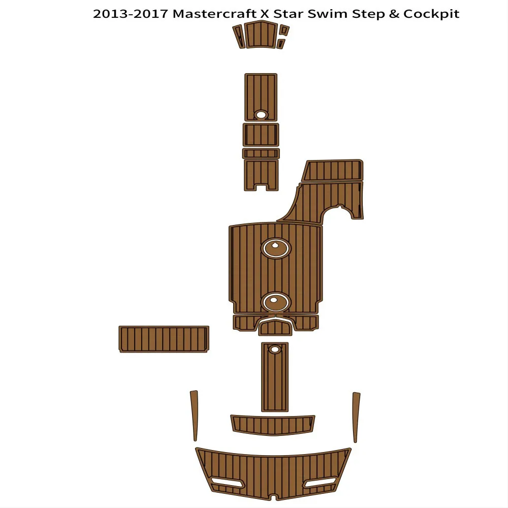 2013-2017 Mastercraft x Star Swim Step Cockpit Pad Boat Eva Foam Teak Floor Mat