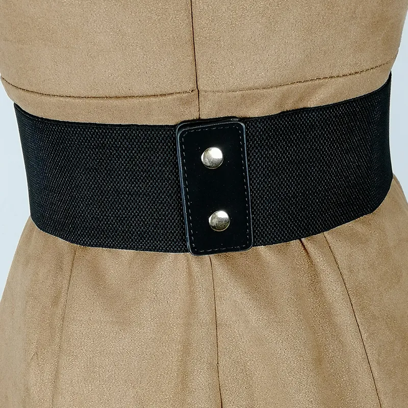 Vintage Elastic Corset Belt For Women Wide Waistband For Black