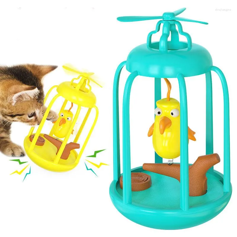 Chat jouets grinçant oiseau Cage jouet Original drôle gobelet pour chats chaton avec appel interactif balançoire chassant les produits pour animaux de compagnie