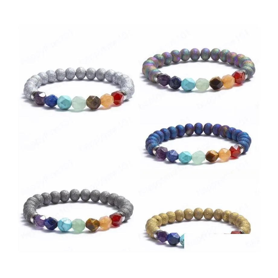 Perlé Colorf Naturel Irregar Pierre Charme Bracelet Bling Brillant 7 Chakra Bracelet Perles Bracelets En Cristal Pour Les Femmes Drop Livraison Bijoux Dhwm6