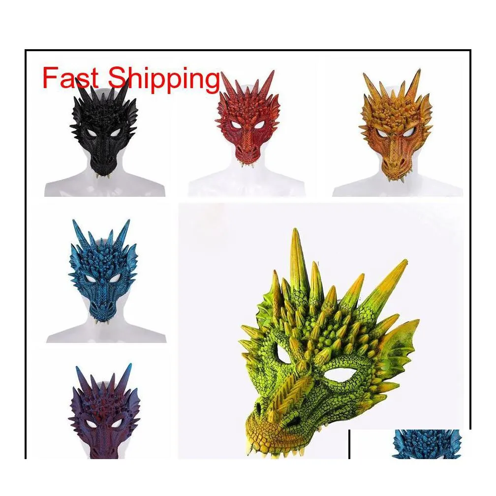 Otros accesorios de moda Fierce Dragon Mask Dinosaur Skl All Face Head Masks Festival Dance Party Cosplay Disfraz Halloween De Jllc Otrzk