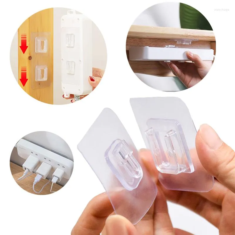 Крючки двойные клейкие настенные вешалки прозрачные прозрачные наклейки держатель для хранения кухня Организатор ванной комнаты