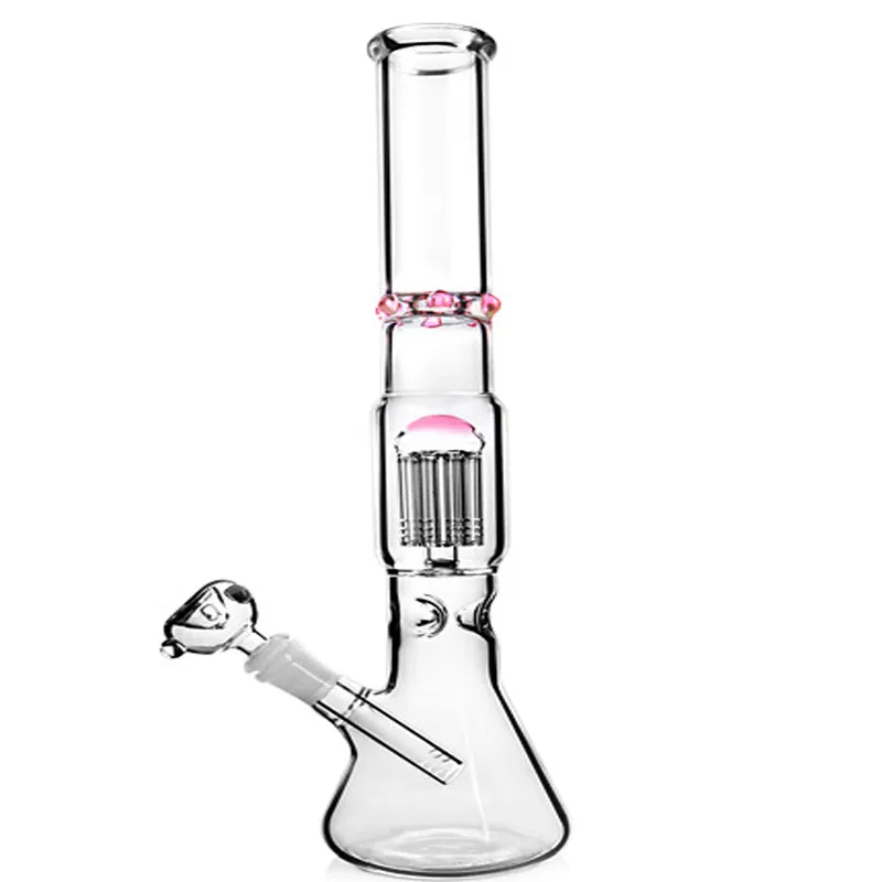 15 pulgadas de altura de vaso de vidrio de vidrio grande de vidrio de humo Visas de agua Hookahs Dab Ligs Downstem Perc con tazón de 14 mm