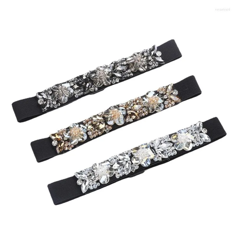 Ceintures Fleur Strass Ceinture Façonnant Ceinture Élastique Corset Taille Pour Les Femmes Robe Ceinture Cincher