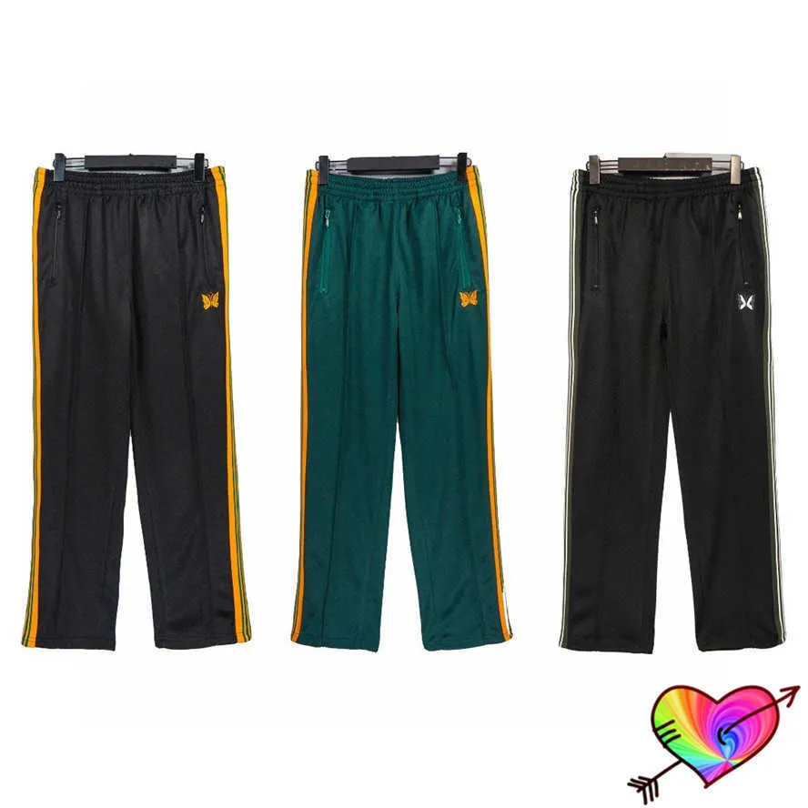 Pantaloni da uomo 2022 Pantaloni aghi a righe multicolori Uomo Donna 1 1 Pantaloni da pista aghi di alta qualità Pantaloni con bottoni laterali a farfalla ricamati T221205