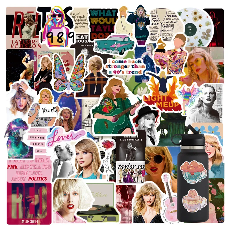 Taylor Swift Sticker Pack, 50 PCS, Colorful Waterproof Stickers