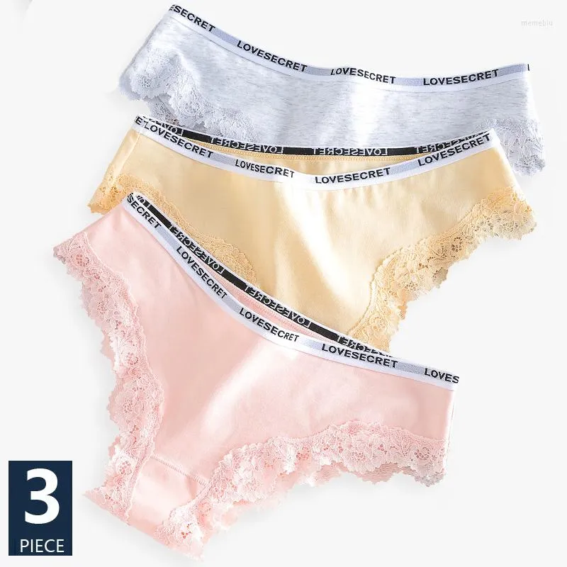 3Pcs/Set Women's Panties Cotton Breathable Panty Sexy Briefs