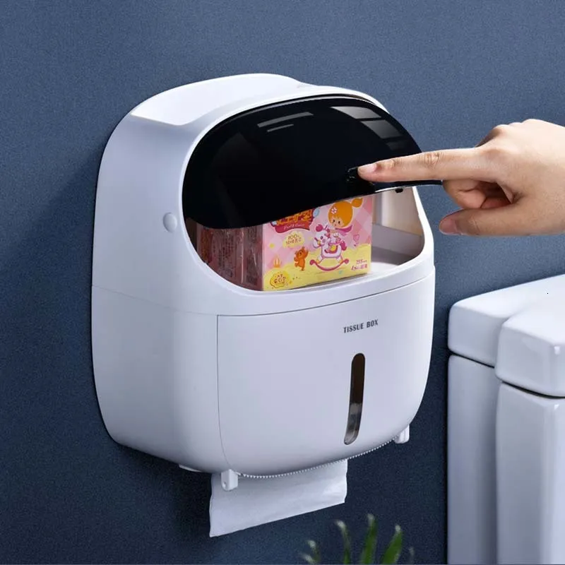 Porte-papier hygiénique créatif étanche pour salle de bain, boîte de rangement en rouleau en forme de Robot 221205