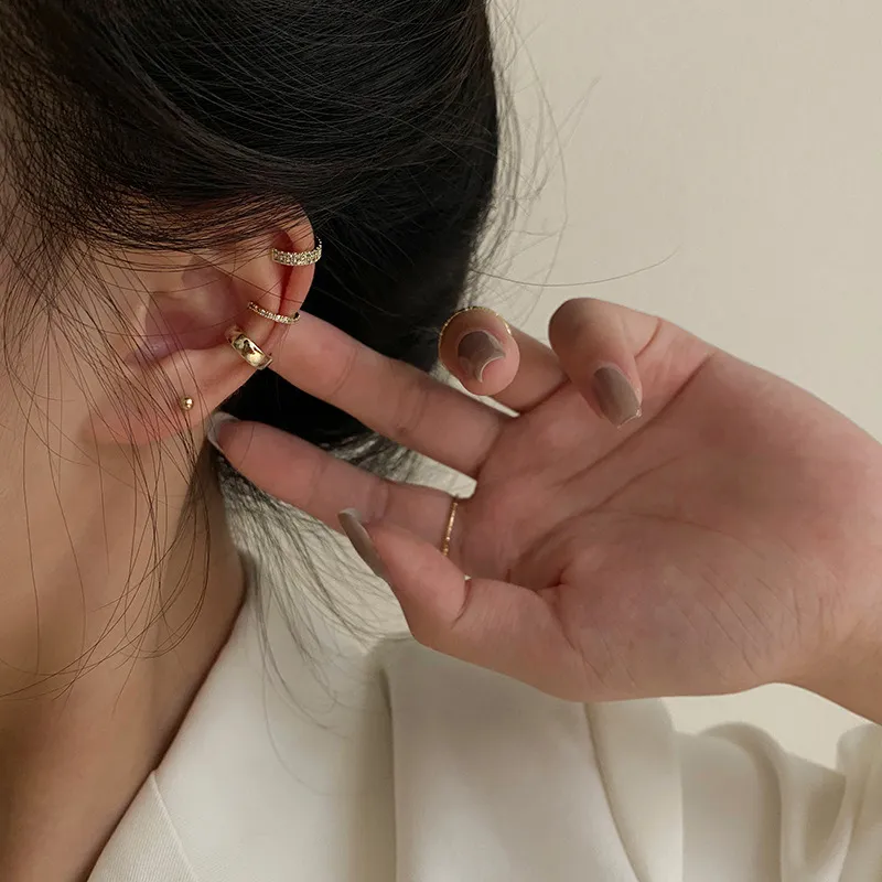 Fashion Delicate Zircon Cute Clip Earrings Female Buckle EarCuff No Piercings Fake Cartilage Ear For Women Jewelry