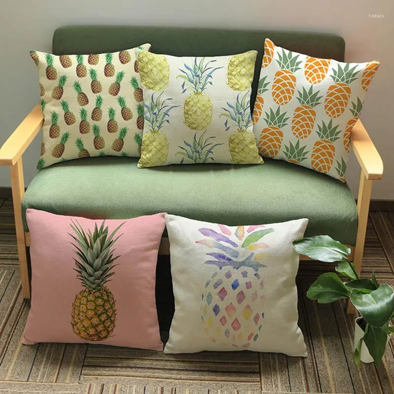 Pillow Colourful Fruit Pineapple Pattern Case Home Sofa Chair Decoration Cover