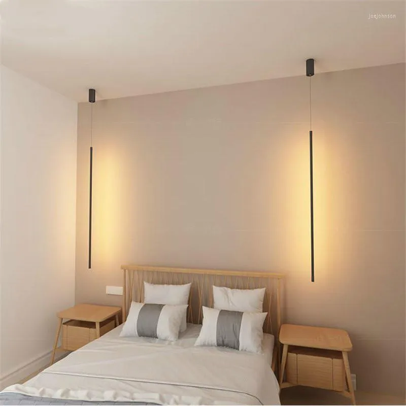 Lampes suspendues design nordique bande lumières chambre lampe de chevet minimaliste décor à la maison créatif salon luminaire